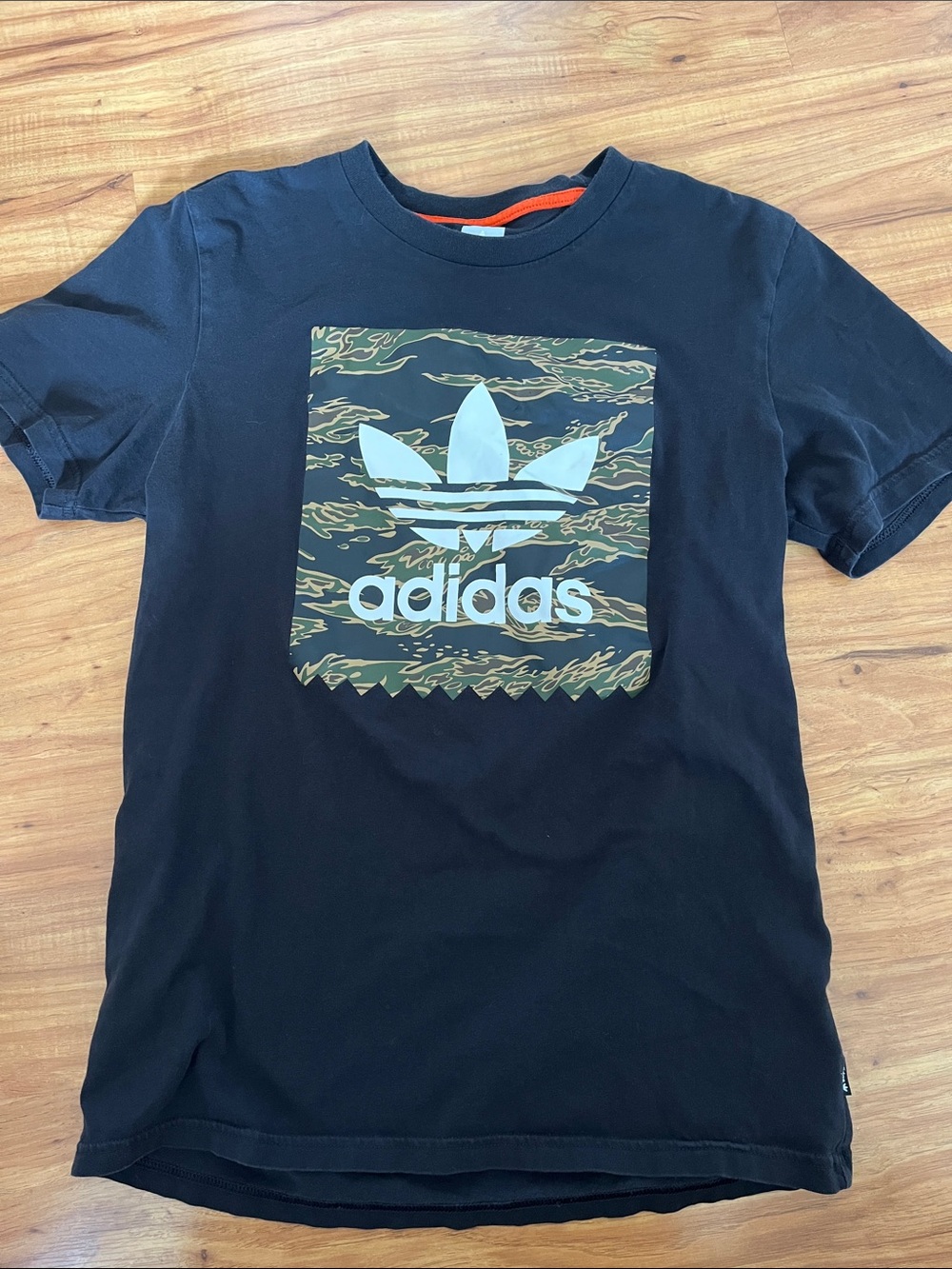 adidas Black T-Shirt with Camouflage Logo